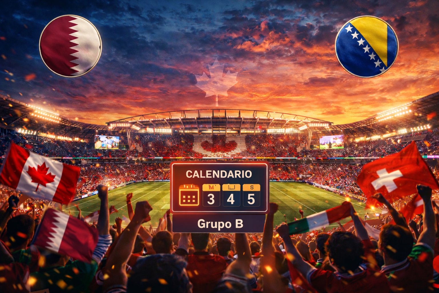 Calendario del Grupo B del Mundial 2026 (horario España)