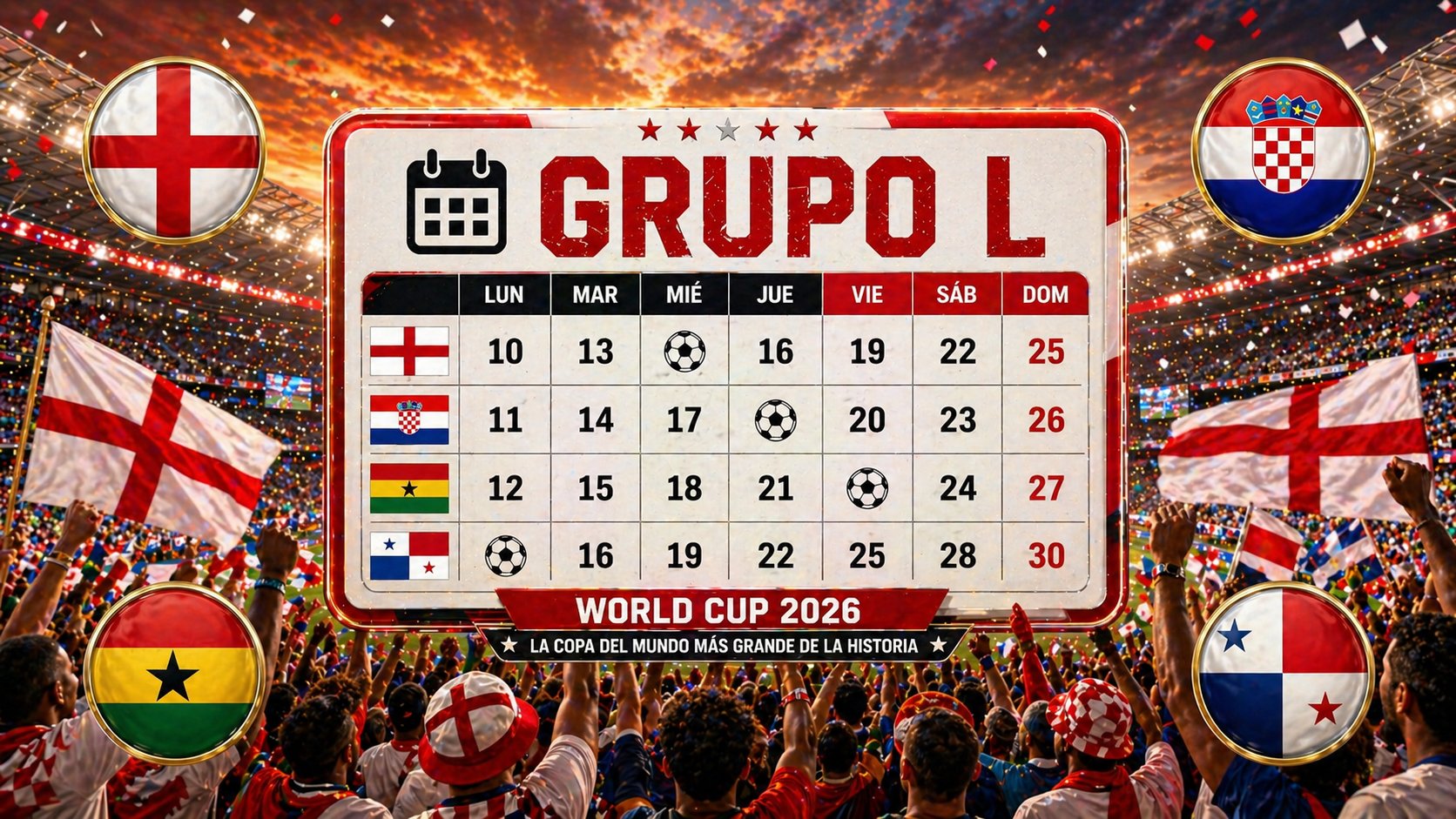 Calendario del Grupo L del Mundial 2026 (horario España)