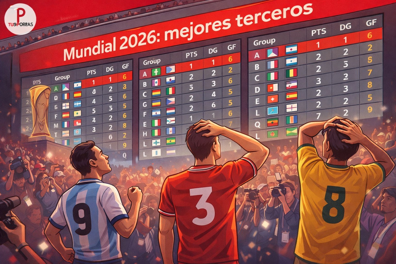 Ilustración: tensión del último día de grupos y clasificación de los mejores terceros